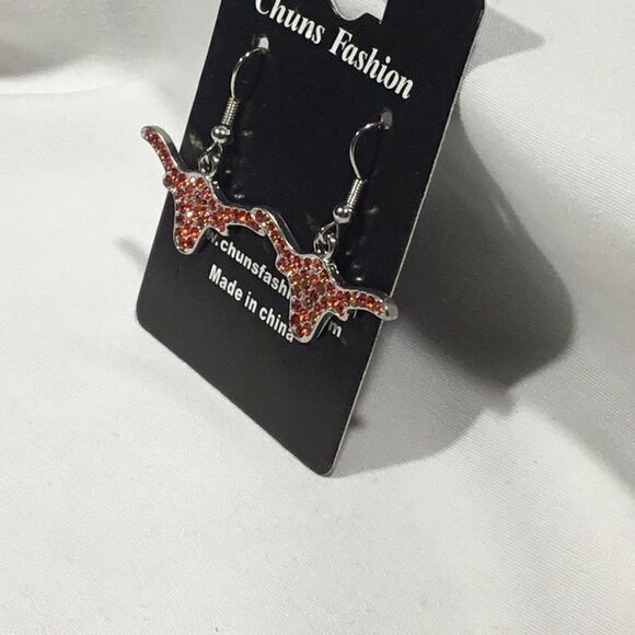 Embellished Crystal Bull Earrings (UC3) - Picture 3 of 5